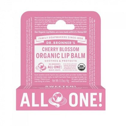 Dr Bronner's Lip Balm Cherry Blossom Hang Sell 12x4g - The O.G Me