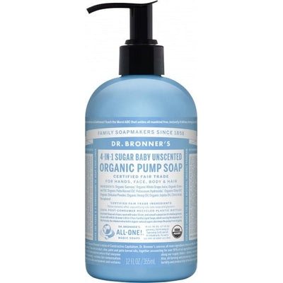 Dr Bronner's Organic Pump Soap Baby Unscented 355ml - The O.G Me