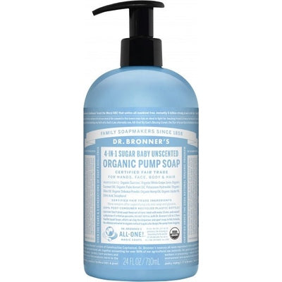 Dr Bronner's Organic Pump Soap Baby Unscented 710ml - The O.G Me