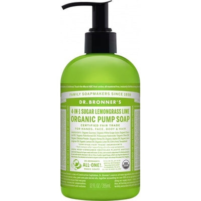 Dr Bronner's Organic Pump Soap Lemongrass Lime 355ml - The O.G Me