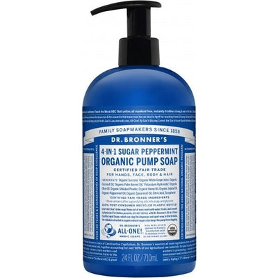 Dr Bronner's Organic Pump Soap Peppermint 710ml - The O.G Me