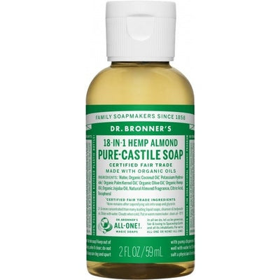 Dr Bronner's Pure Castile Liquid Soap Almond 59ml - The O.G Me