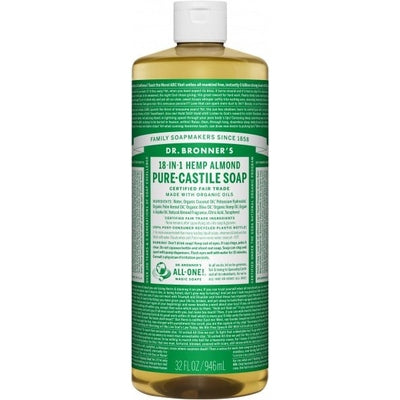 Dr Bronner's Pure Castile Liquid Soap Almond 946ml - The O.G Me