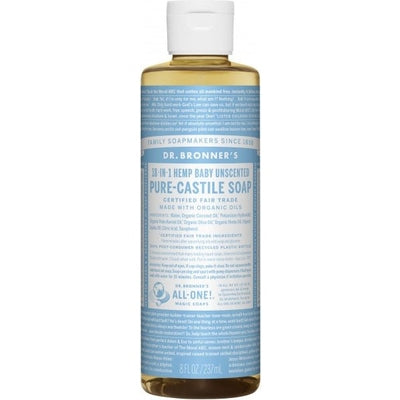 Dr Bronner's Pure Castile Liquid Soap Baby Unscented 237ml - The O.G Me