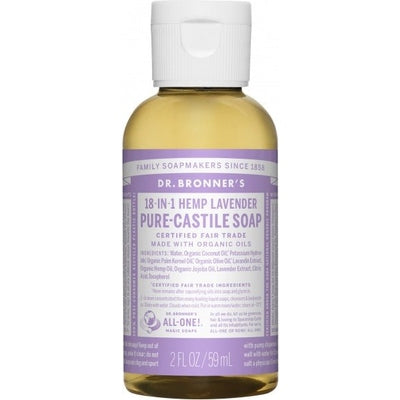 Dr Bronner's Pure Castile Liquid Soap Lavender 59ml - The O.G Me