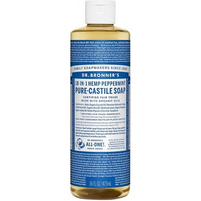 Dr Bronner's Pure Castile Liquid Soap Peppermint 473ml - The O.G Me