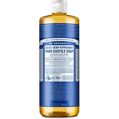 Dr Bronner's Pure Castile Liquid Soap Peppermint 946ml - The O.G Me