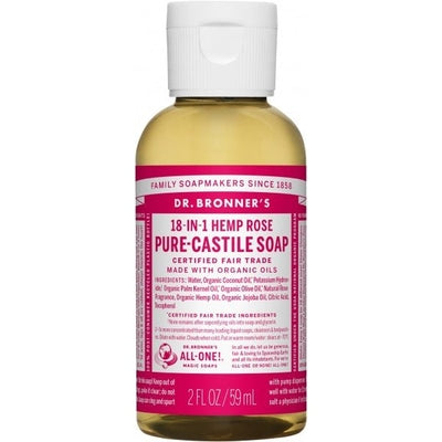 Dr Bronner's Pure Castile Liquid Soap Rose 59ml - The O.G Me