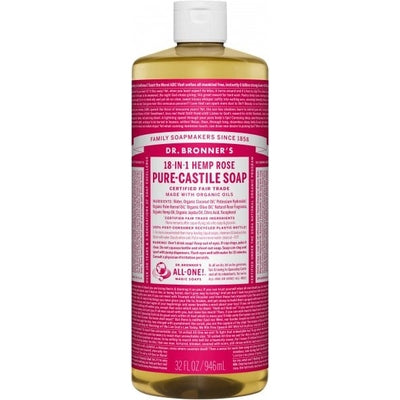 Dr Bronner's Pure Castile Liquid Soap Rose 946ml - The O.G Me