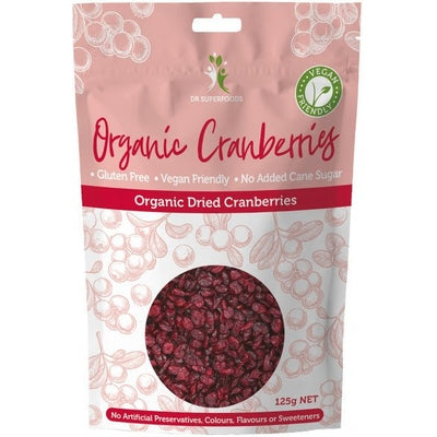 Dr Superfoods Super Organic Dried Cranberries 125g - The O.G Me