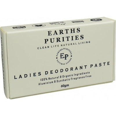 Earths Purities Ladies Natural Deodorant Paste with Applicator 60g in a Box - The O.G Me