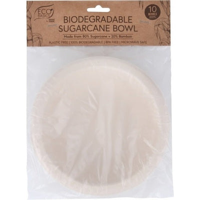 Eco Basics Biodegradable Sugarcane Bowl - 10pcs - The O.G Me