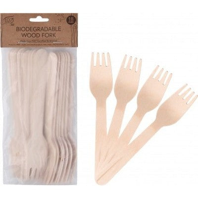 Eco Basics Biodegradable Wood Fork - 18pcs - The O.G Me