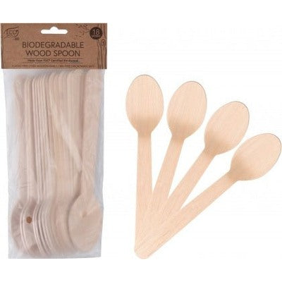 Eco Basics Biodegradable Wood Spoon - 18pcs - The O.G Me