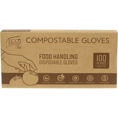 Eco Basics Compostable Gloves Large 100pcs - The O.G Me