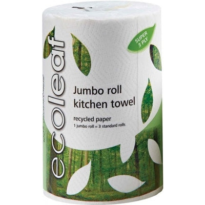 Ecoleaf Recycled Paper Jumbo Kitchen Towel Roll 3Ply - The O.G Me