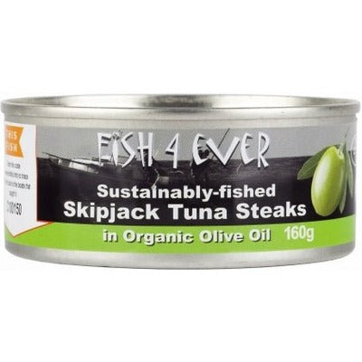 Fish 4 Ever Azores Skipjack Tuna Steaks in Organic Olive Oil 160g - The O.G Me