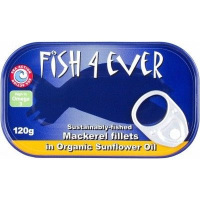 Fish 4 Ever Mackerel Fillets in Sunflower Oil 120g - The O.G Me