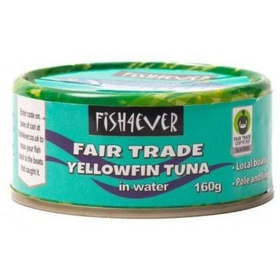 Fish 4 Ever Yellowfin Tuna in Water Fair Trade 160g - The O.G Me