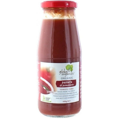 Global Organics Organic Tomato Passata Puree Glass G/F 400g - The O.G Me