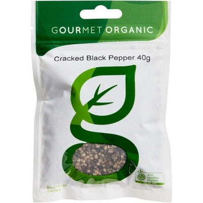 Gourmet Organic Pepper Black Cracked 40gSachet x 1 - The O.G Me