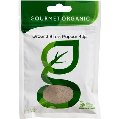 Gourmet Organic Pepper Black Ground 40g Sachet x 1 - The O.G Me