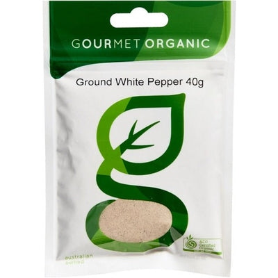 Gourmet Organic Pepper White Ground 40g Sachet x 1 - The O.G Me