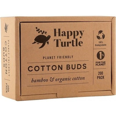 Happy Turtle Organic Cotton & Bamboo Cotton Buds - 200 Pack - The O.G Me