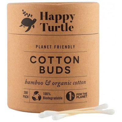 Happy Turtle Organic Cotton & Bamboo Cotton Buds - 200 Tube - The O.G Me