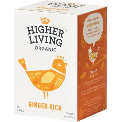 Higher Living Organic Ginger Kick Tea Caffeine Free 15Teabags - The O.G Me