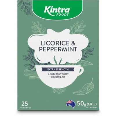 Kintra Foods Licorice & Peppermint Tea A Naturally Sweet Digestive Aid 25Teabags 50g - The O.G Me