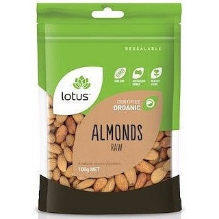 Lotus Organic Raw Almonds G/F 100g - The O.G Me