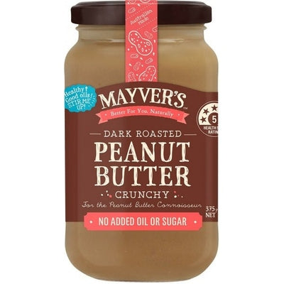 Mayvers Dark Roasted Peanut Butter Crunchy 375g - The O.G Me