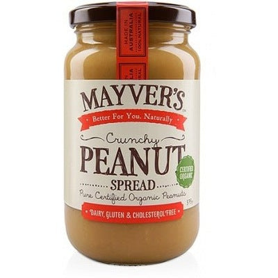 Mayvers Organic Crunchy Peanut Butter G/F 375g - The O.G Me