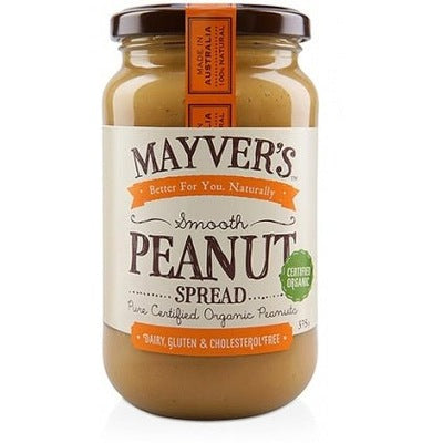 Mayvers Organic Smooth Peanut Butter G/F 375g - The O.G Me