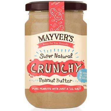 Mayvers Super Natural Crunchy Peanut Butter G/F 375g - The O.G Me