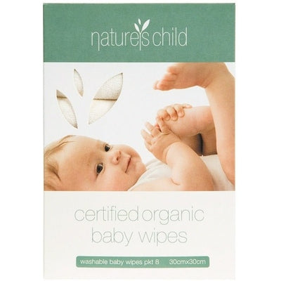 Natures Child Organic Cotton Reusable Baby Wipes Box of 8 - The O.G Me