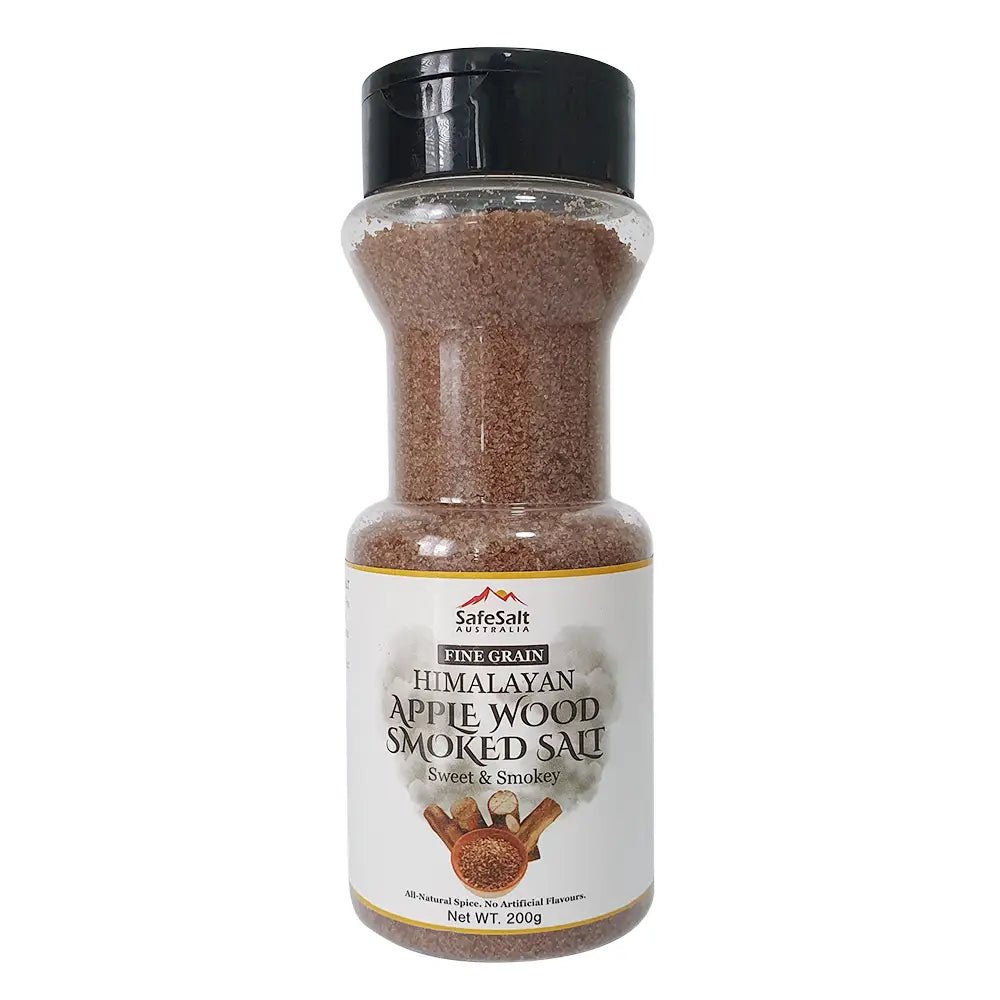 Safe Salt Australia Fine Grain Himalayan Applewood Smoked Salt Sweet & Smokey Shaker 200g - The O.G Me