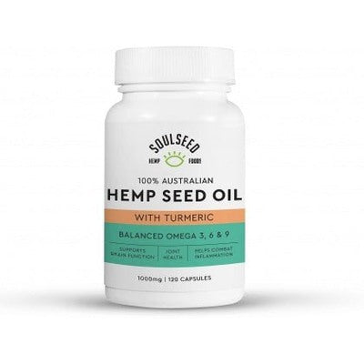 Soul Seed Hemp Seed Oil Capsules w/Turmeric 120Caps - The O.G Me