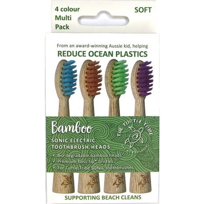 The Turtle Tribe Bamboo SONIC Toothbrush Heads 4Pack - The O.G Me