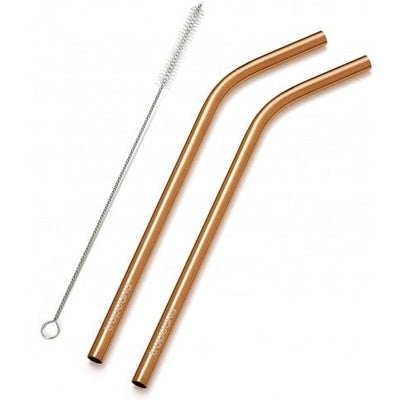 Tropeaka Straws ROSE GOLD 2 Straws + 1 Cleaning Brush - The O.G Me