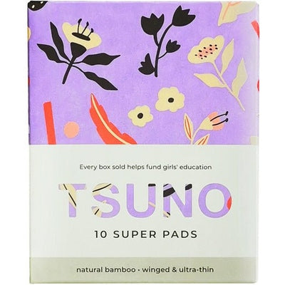 Tsuno Natural Bamboo Super Pads Winged & Ultra Thin Box of 10 - The O.G Me