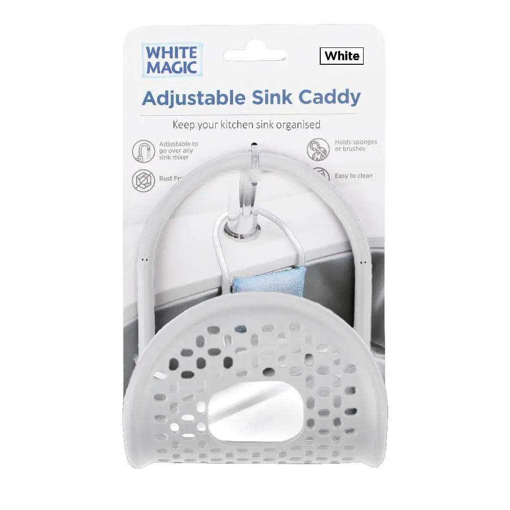 White Magic Adjustable Sink Caddy White - The O.G Me