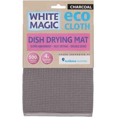 White Magic Eco Cloth Dish Drying Mat Charcoal - The O.G Me