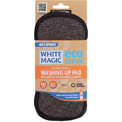 White Magic Eco Cloth Washing Up Pad Charcoal - The O.G Me