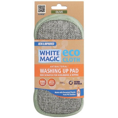 White Magic Eco Cloth Washing Up Pad Olive - The O.G Me