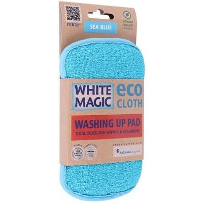 White Magic Eco Cloth Washing Up Pad Sea Blue - The O.G Me