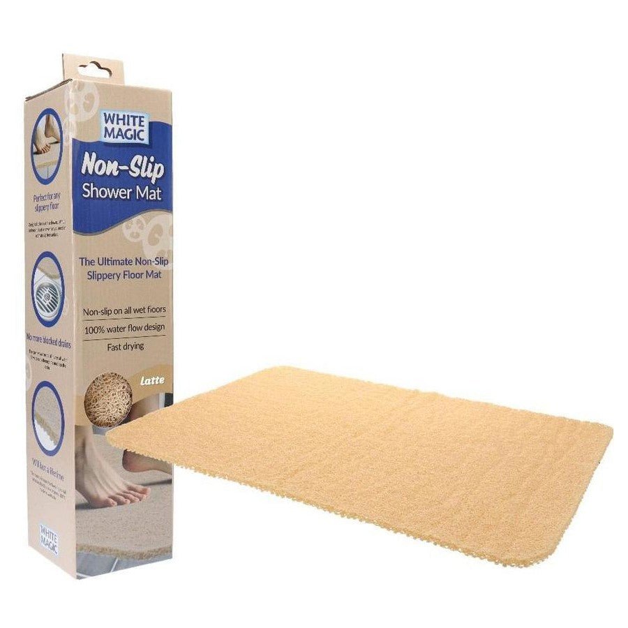 White Magic Non-Slip Shower Mat Latte - The O.G Me